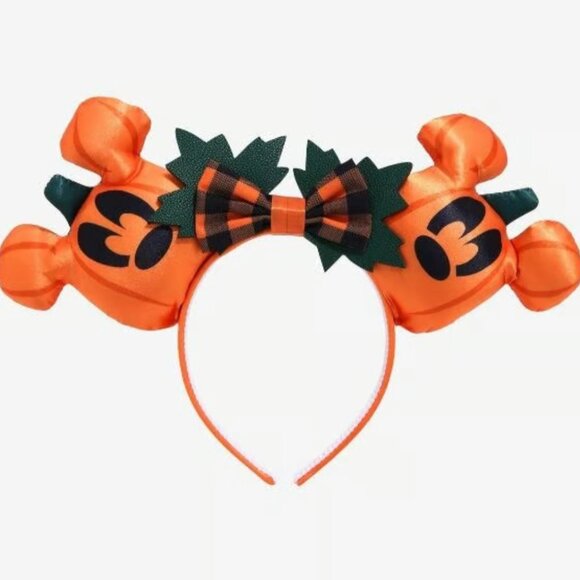 Disney Halloween Disney Minnie Mouse Jack-O'Lantern Mouse Ears Headband - Picture 1 of 7